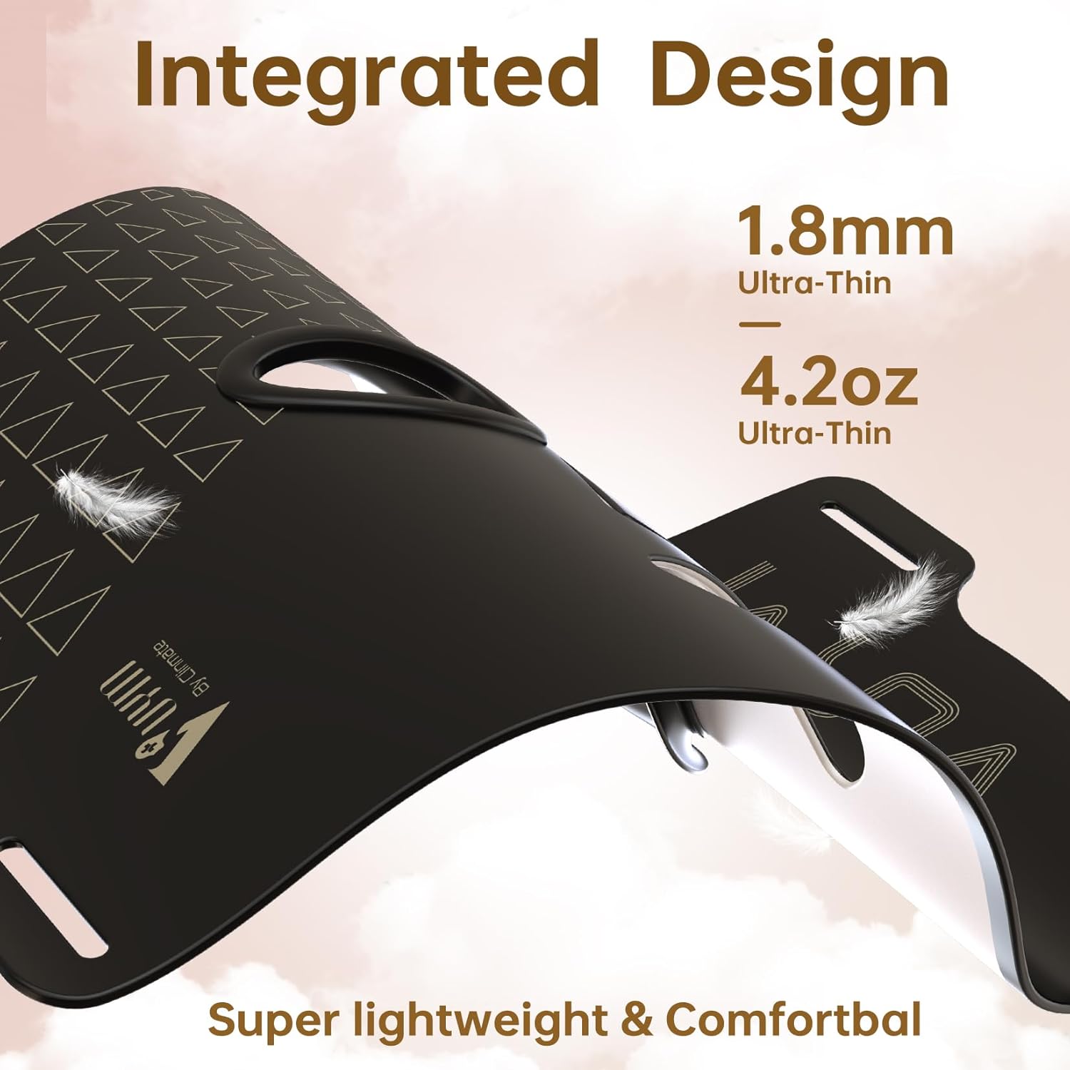 VYM Red Light Therapy Face Mask – 292 LED Cordless Infrared Light Therapy Mask for Face & Neck, Ultra-Lightweight Professional Skincare Device for Home & Travel, 2mm Thin Design – Black