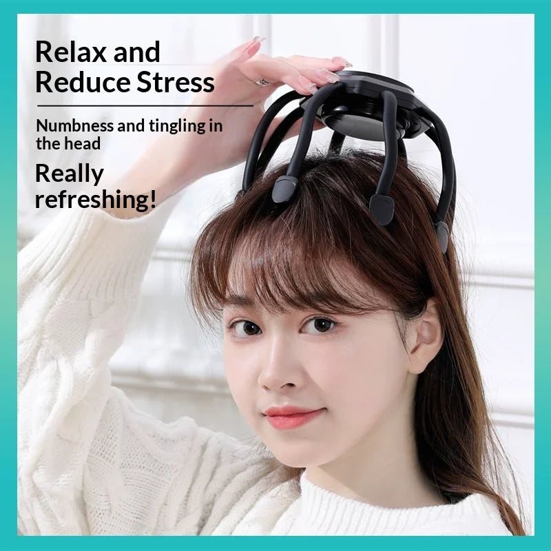 Electric Scalp & Head Massager – Intelligent Multi-Dimensional Head Massage Claw for Stress Relief, Headache Relaxation & Full Scalp Stimulation